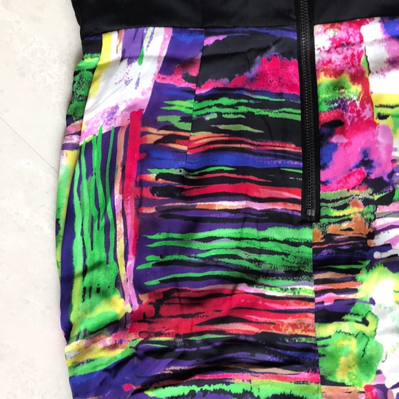 ALICE & OLIVIA Breanna Draped One Shoulder Dress Multicolor Silk $470 - Picture 10 of 12